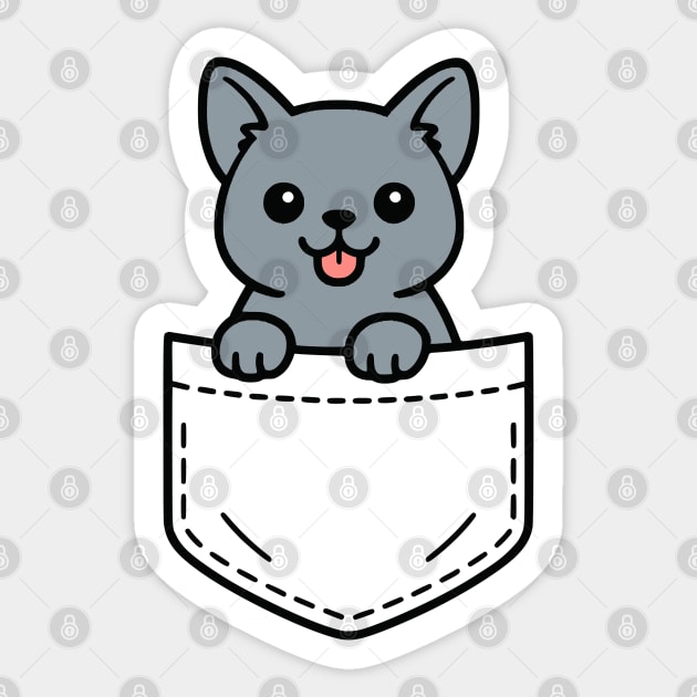 Cute British Shorthair Kitten Pocket Pal British Blue Cat Sticker by Yesteeyear